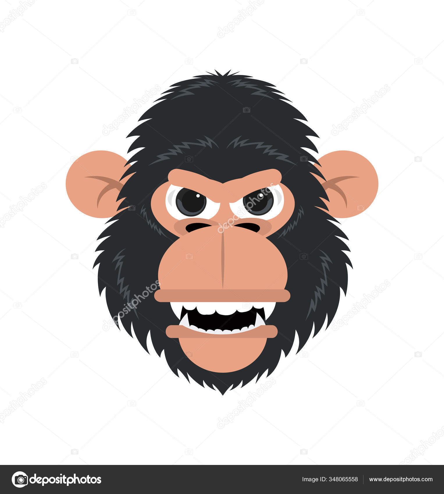 Engraçado Macaco Chimpanzé Vetor Cabeça imagem vetorial de  focus_bell@hotmail.co.th© 348065558